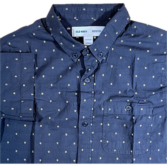 Old Navy Brown Gold & White Built-In Flex Short Sleeve Button-Up Boy XL (14-16) - Picture 1 of 9